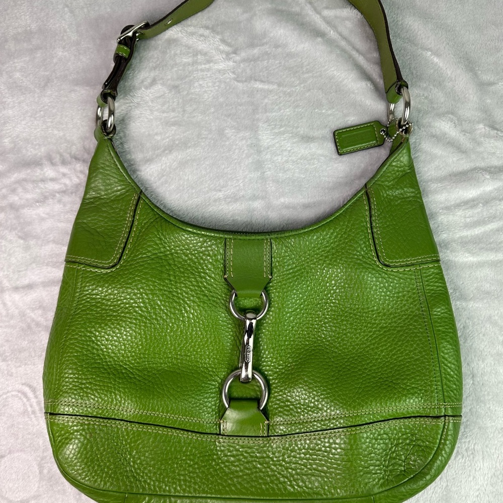 Coach Hamilton Green Leather Shoulder Bag